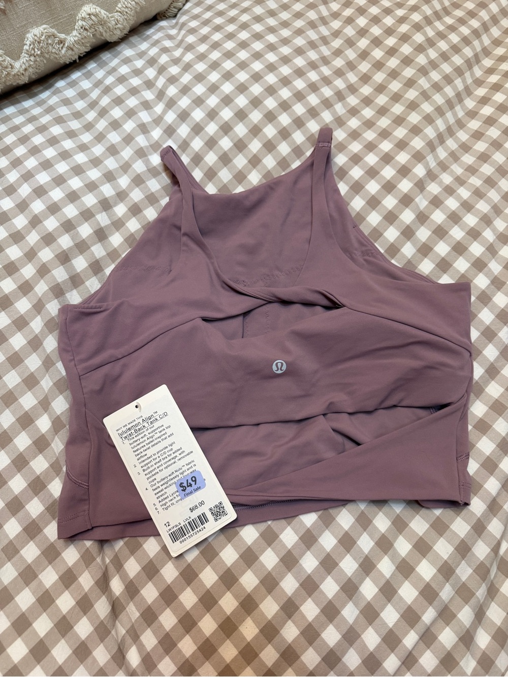 lululemon athletica Dusty Mauve Sports Bra tank